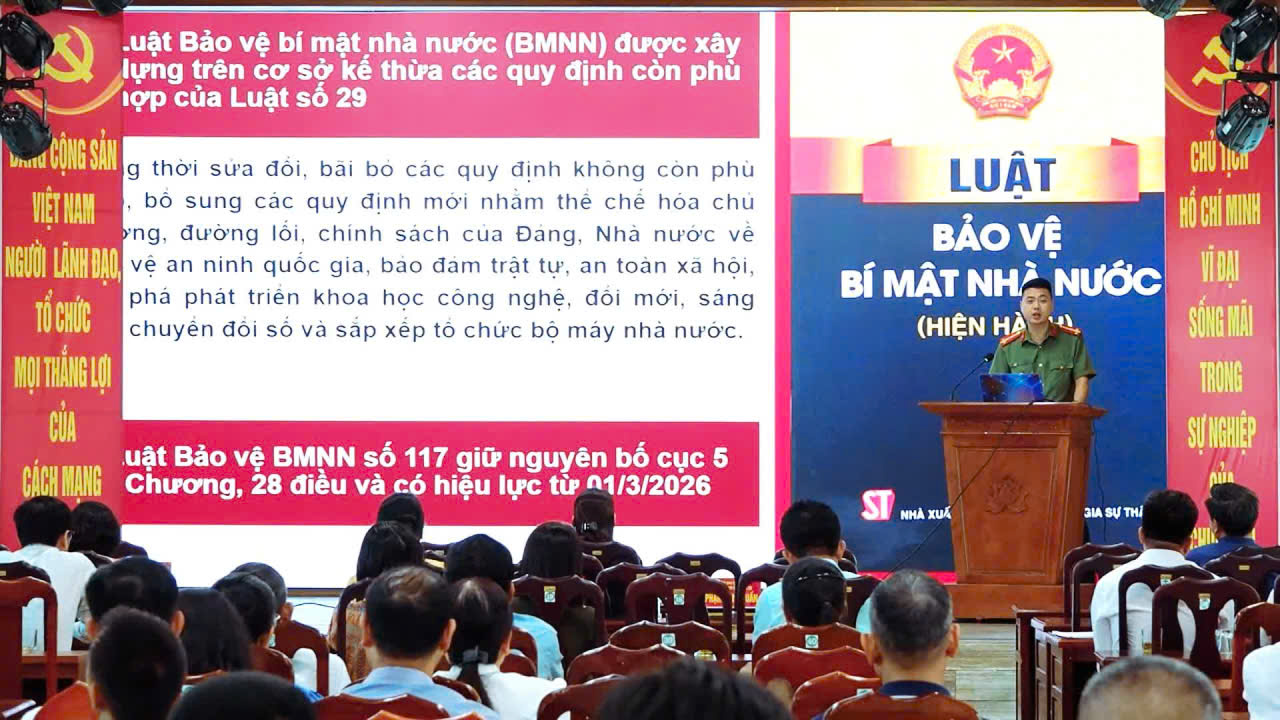 Phòng An ninh chính trị nội bộ tuyên truyền Luật Bảo vệ bí mật nhà nước tại phường Bạch Đằng và phường Hòa Bình